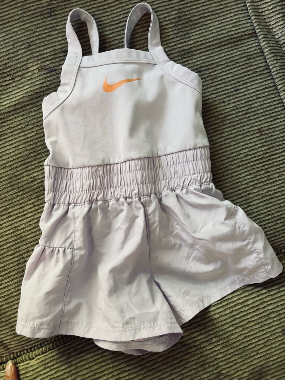 Nike Light Purple Girls' Athletic Romper with Orange Swoosh